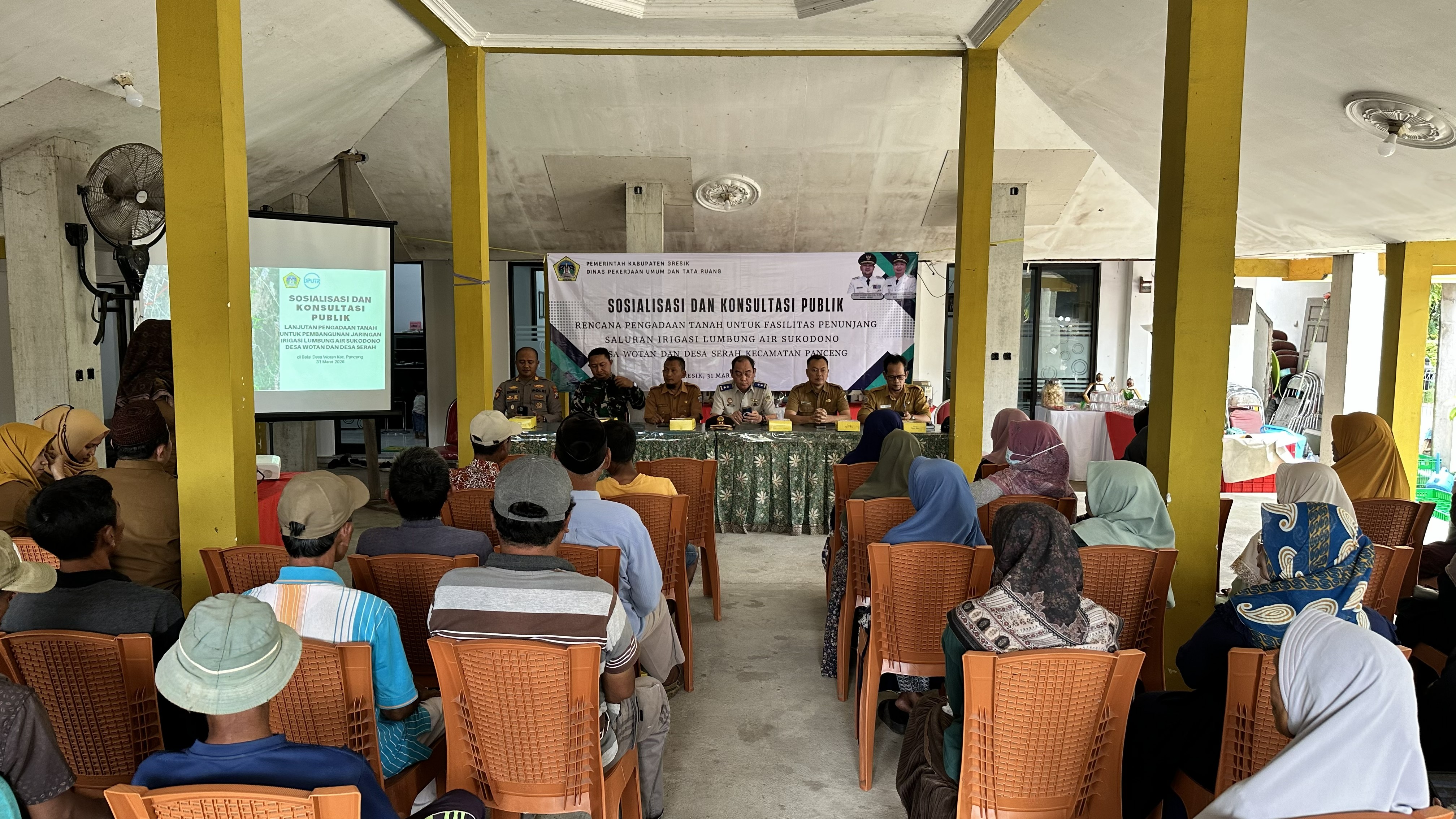 Dukung Infrastruktur Irigasi, DPUTR Gresik Laksanakan Sosialisasi dan Konsultasi Publik Pengadaan Tanah di Wotan dan Serah